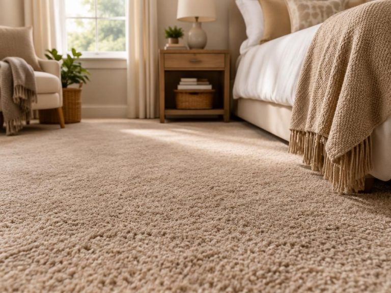 Plush bedroom carpet